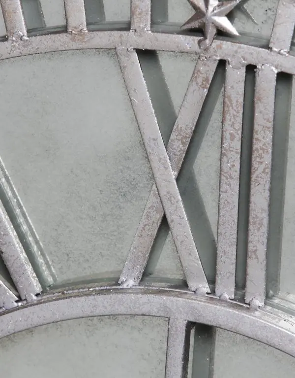 Silver Clock With Antiqued Mirror Face - Image 2