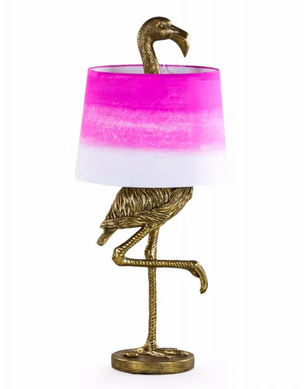 Gold Flamingo Table Lamp With Shade