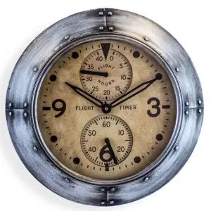 ANTIQUED STYLE AVIATION WALL CLOCK