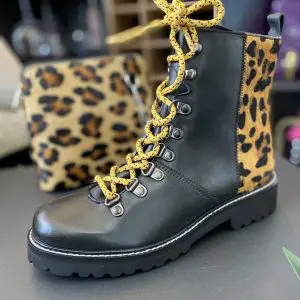 Emzy Leopard Print Lace Boot