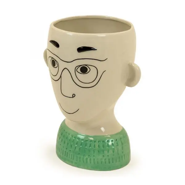 Glasses Man Swedish Doodle Head Vase
