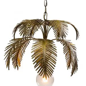 Antiqued Gold Fern Leaf Chandelier