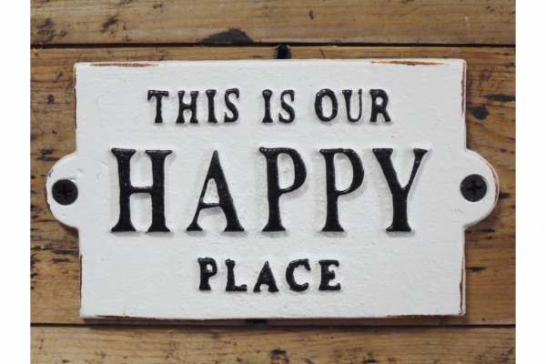 Cast Iron Happy Place Sign
