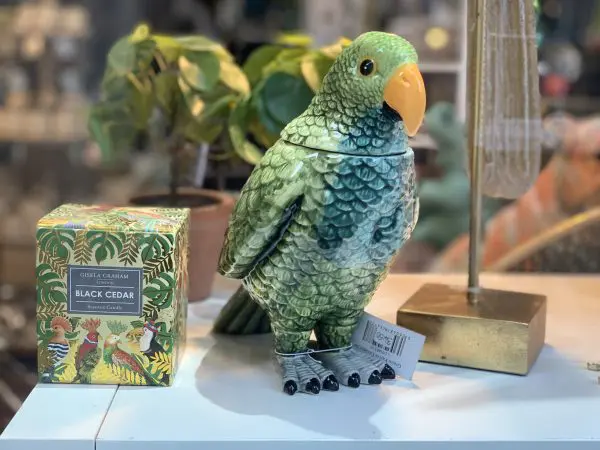 GREEN PARROT CERAMIC JAR - Image 3