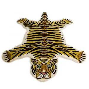 Hand Tufted Extra Large Tiger "Skin" Woollen Rug