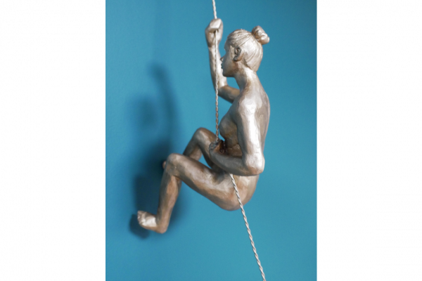 Set Of 2 Abseiling Women In Gold