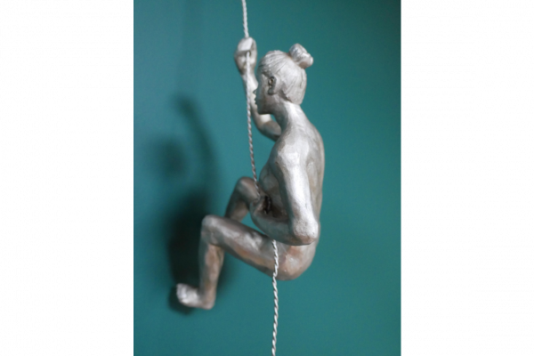 Set Of 2 Abseiling Women In Silver