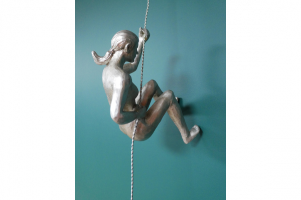 Set Of 2 Abseiling Women In Silver