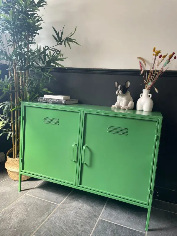 Shamrock Green Metal Large Side Cabinet