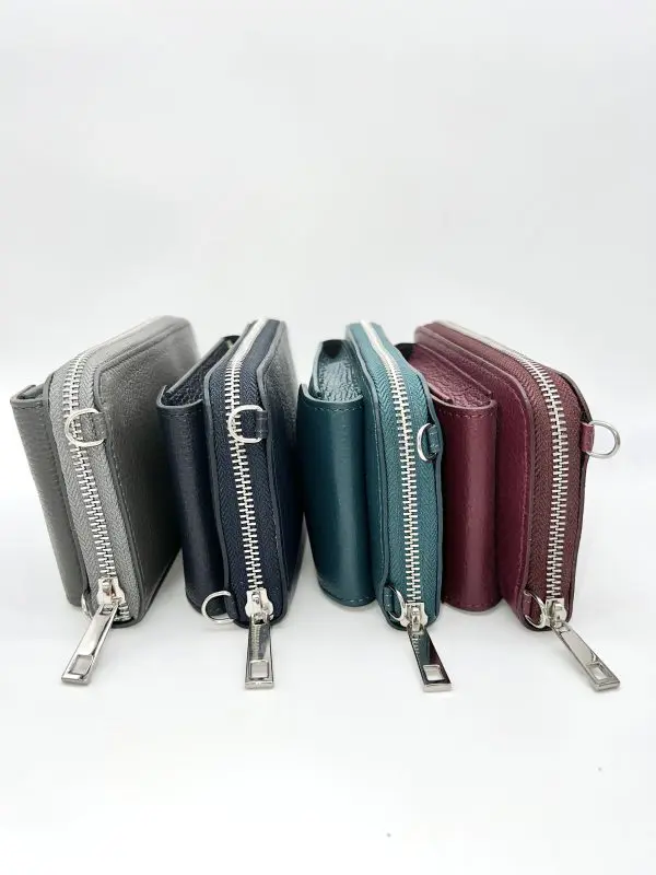 Italian Leather Purse Bag Dark Colours