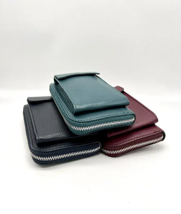 Italian Leather Purse Bag Dark Colours