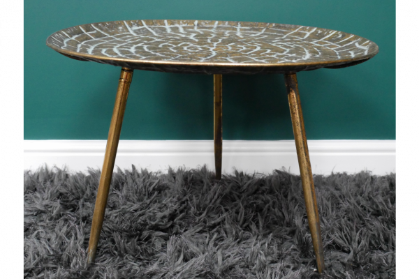Antiqued Brass Effect Coffee Table - Image 4