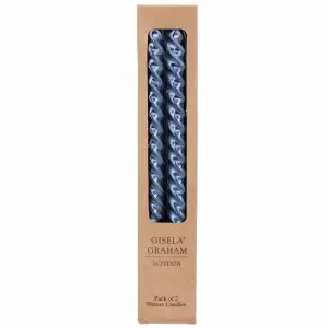 Box of 2 Taper Candle - Metallic Navy Blue
