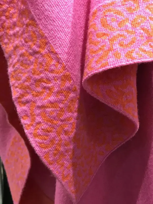 Pink cashmere poncho