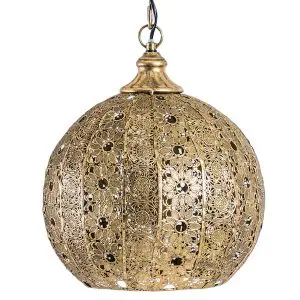 Antique Gold Moroccan Style Ceiling Lantern Pendant