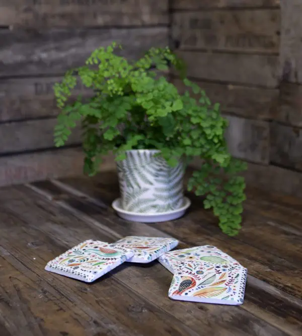 Flora and Fauna Coasters Set of 4