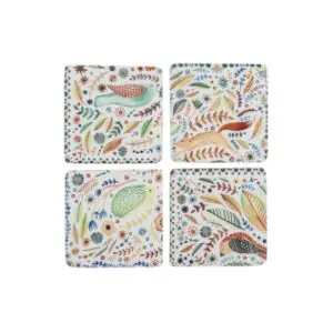 Flora and Fauna Coasters Set of 4