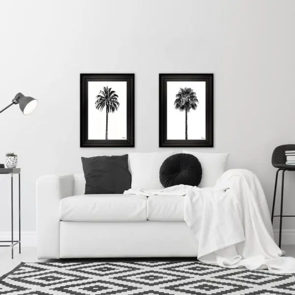 Black and White Palm Tree Wall Art
