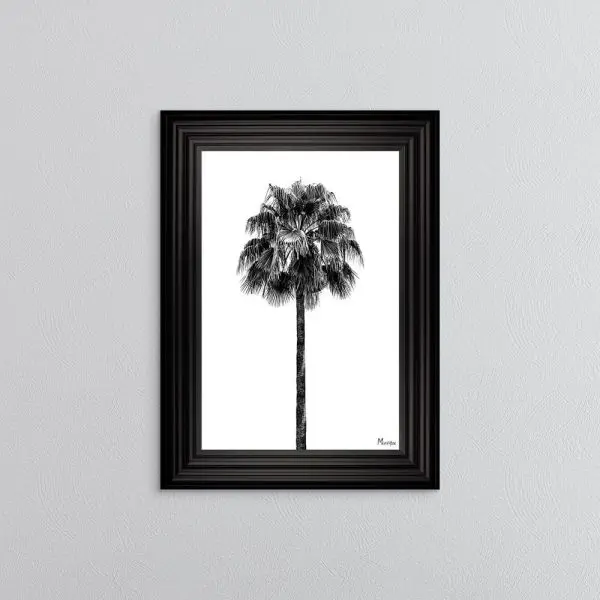 Black and White Palm Tree Wall Art