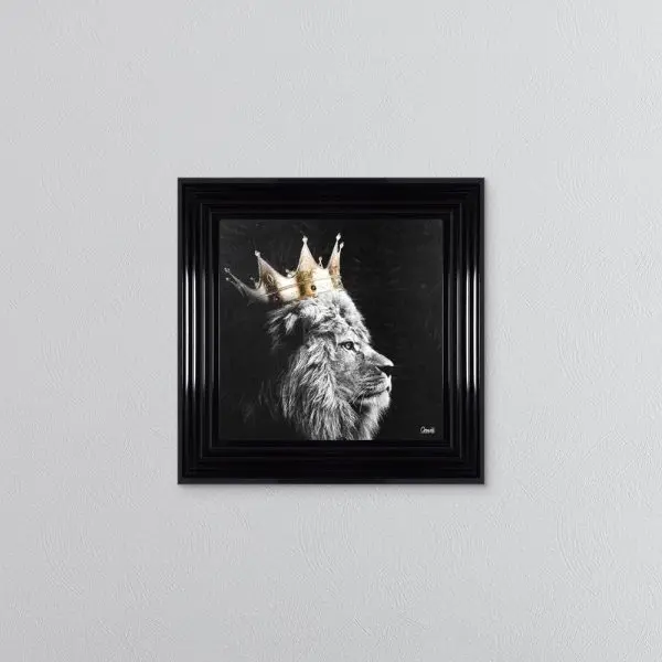 LION KING OF THE JUNGLE (LEFT) FRAMED WALL ART