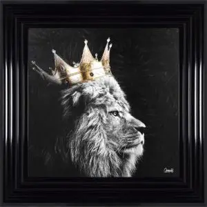 LION KING OF THE JUNGLE (LEFT) FRAMED WALL ART