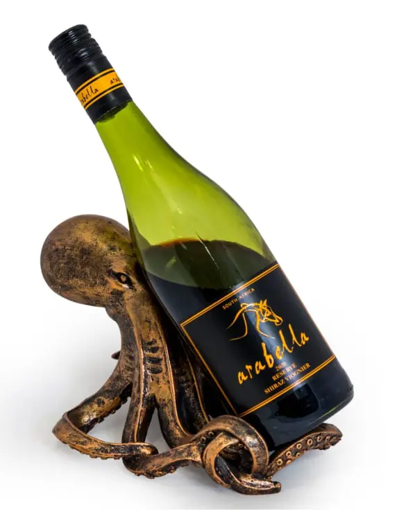 Antiqued Bronze Octopus Bottle Holder