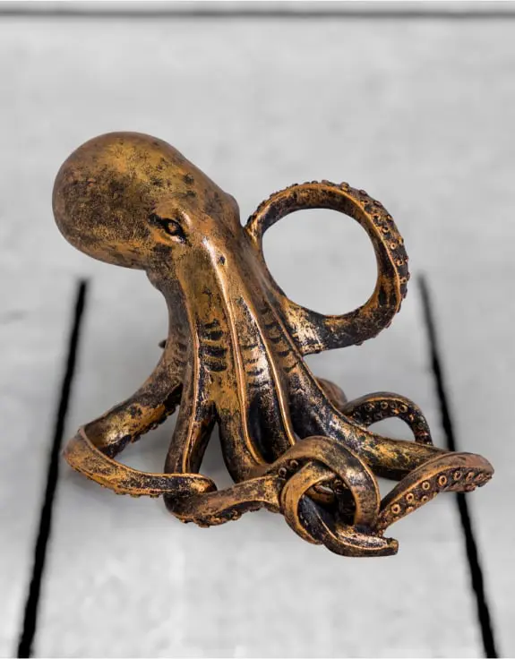 Antiqued Bronze Octopus Bottle Holder