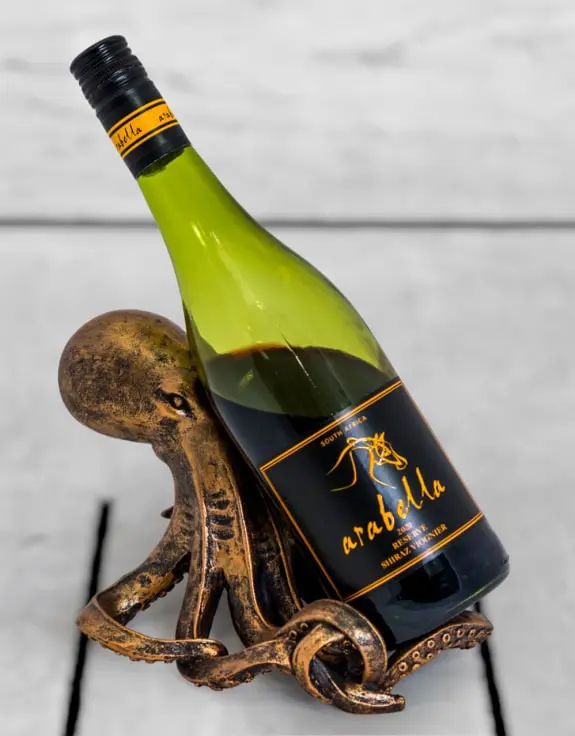 Antiqued Bronze Octopus Bottle Holder