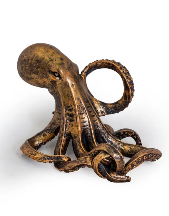 Antiqued Bronze Octopus Bottle Holder