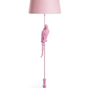 MATT PINK PARROT FLOOR LAMP WITH PINK SHADE