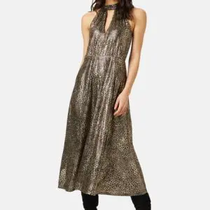 TRAFFIC PEOPLE PARALLEL LINES HALTER DRESS