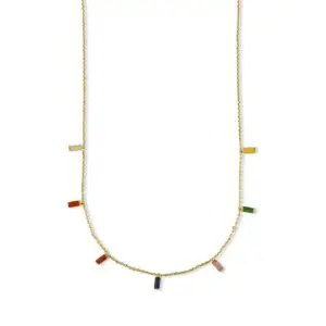Big Metal London Nicole Delite Crystal Baguette Demi Fine Necklace