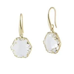 Big Metal London Camilla Crystal Hexagon Earrings