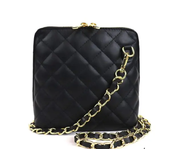 Quilted Italian Leather Black Bag