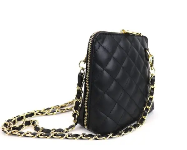 Quilted Italian Leather Black Bag