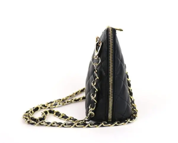Quilted Italian Leather Black Bag