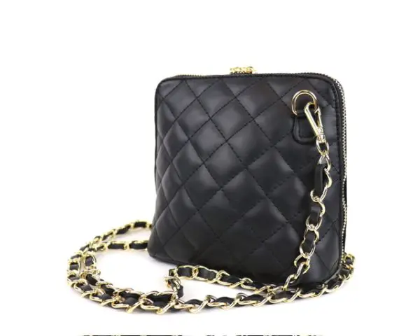 Quilted Italian Leather Black Bag