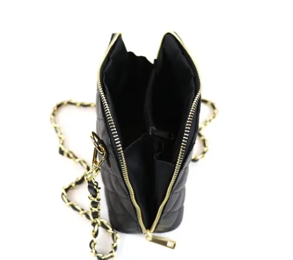 Quilted Italian Leather Black Bag