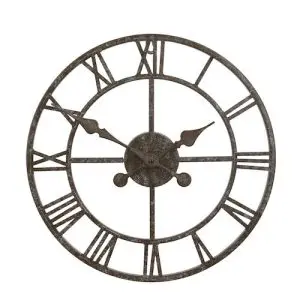 Rustic Metal Skeleton Wall Clock