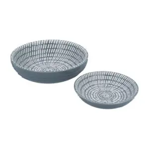 Grey & White Dash Round Trinket Dishes
