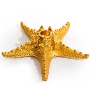 ANTIQUE GOLD STARFISH CANDLE HOLDER