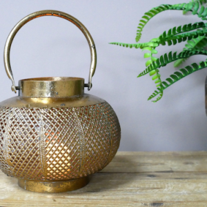 Rustic Gold Candle Lantern