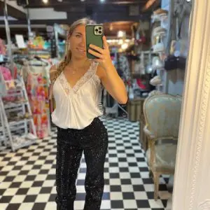 Diamanté Jeans in Black