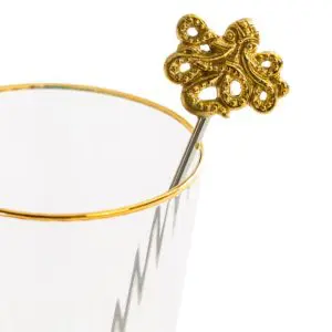 Set Of 4 Gold Octopus Drink Stirrers