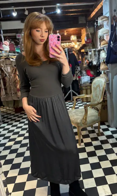 Silk Blend Ribbed Top Dress in 2 Colours