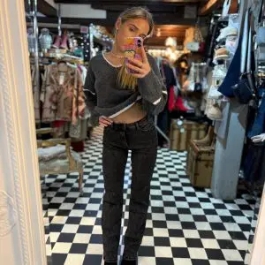 Grey Diamanté X Jeans