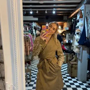 Embroidered Trench Coat