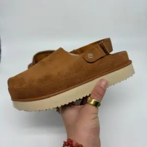 Clog with Back Strap in Camel