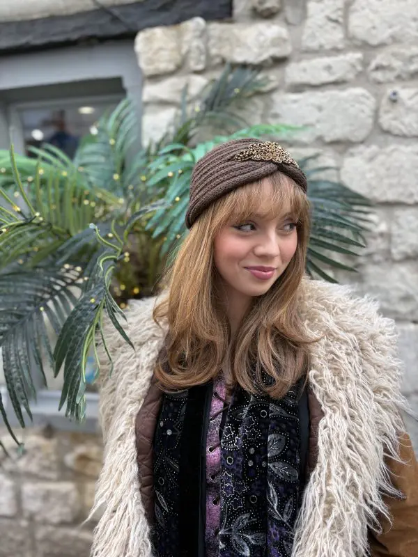 Diamante Cable Knit Headband in 4 Colours - Image 2