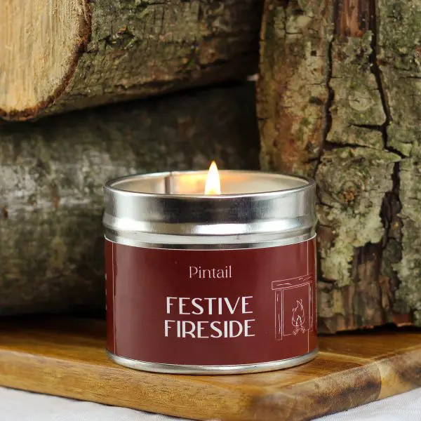 Festive Fireside Classic Tin Candle Pintail.